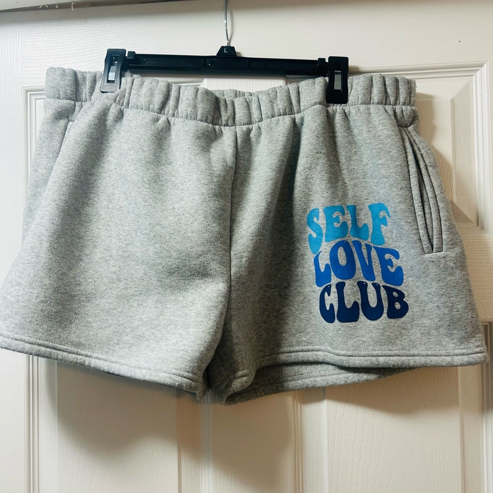 No Boundaries Gray Self Love Club Women's Shorts XXL